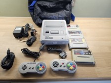Super Nintendo SNES Console & Game Bundle Fully Cleaned and Tested 2 Controllers
