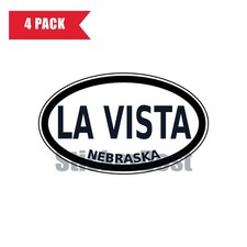 Nebraska La Vista Oval Sticker 4 Pack 3x2 Inch