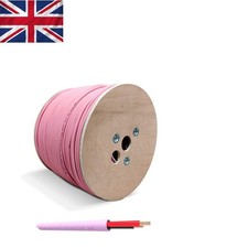 1m LSZH/LSOH Speaker Cable in Pink - 16 Gauge Pure Copper, Low Smoke Safe Wire