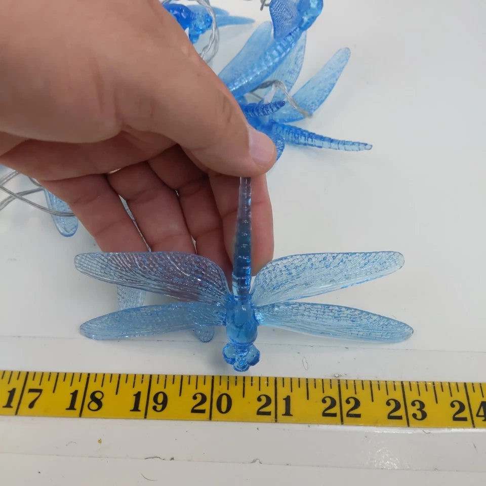 Cadena de luces LED azules IKEA libélula interior exterior jardín patio decoración Foto 4 de 4