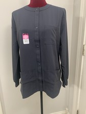 New Scrubstar Snap Up Pewter Long Sleeve Active Warm-Up S/CH Jacket