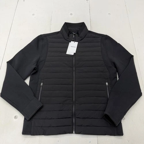 Reiss Jacket Mens Large Black Asher LS Zip Through Hybrid Puffer Full Zip - product listing photo