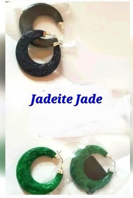 Burmese Hand Carved Jade Dragon multiple color earrings in sterling silver 85ctw