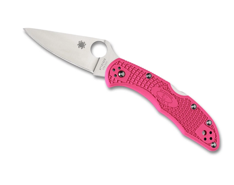 Cuchillos Spyderco Delica 4 Lockback Rosa FRN Negro Clip S30V Inoxidable C11FPPNS30V Foto 3 de 4