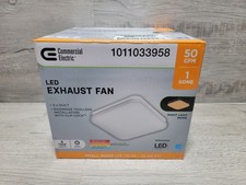 Commercial Electric LED Bathroom Exhaust Fan, Night Light Mode, 50CFM New/Sealed