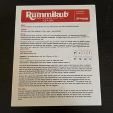 2020 Rummikub™ OEM Replacement ~ INSTRUCTIONS ONLY
