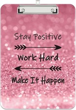 Hard Work Plastic Clipboard A4 Letter Size 9x12.5 inch Decorative Board