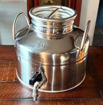 Superfustinox 5L Stainless Steel Fusti Tank Milano Olive Oil Dispenser Italy