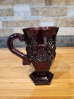 2-Avon Cape Cod Ruby Red Glass Footed Pedestal Coffee Mugs, 5"Hx3"D. — photo 6