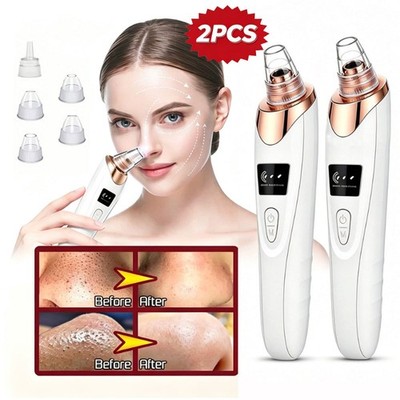 2 PCS Electric Blackhead Remover Pore Vacuum 5 Suction Deep Cleansing for Unisex