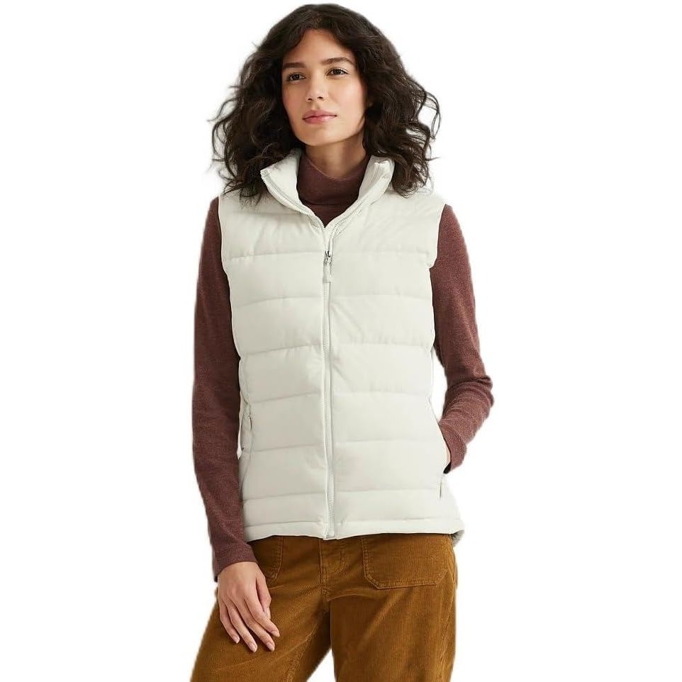 New Eddie Bauer Womens 3X Off White Vapour EB Stretch 650FP Zip Up