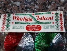 Whirligig Festoon ornaments Made in England Mid Century