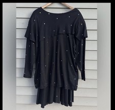 Vtg Skirt  Tunic Top Set 80s Bedazzled Western Large Bejeweled