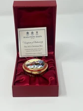 Halcyon Days Enamel 2021 Holiday Christmas Box Trinket Box, Box,  COA Mint