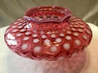 VINTAGE FENTON ART GLASS CRANBERRY OPALESCENT POLKA DOT VASE B1