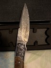 Folding  Pocket Knife Flipper Viper Burl Model -64 Layer Damascus HR 61  Ultra H — photo 3