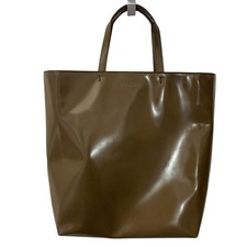 Prada Coated Leather Tote Bag Women Green One Size