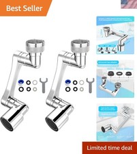 1080 Swivel Faucet Extender, Sliver, 2 PCS Rotating Sink Extension Multifu...