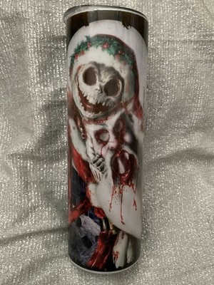 NIGHTMARE BEFORE CHRISTMAS CUSTOM 30 oz  Skinny Hogg Tumbler Thermos Skellington