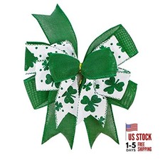 Clover Patrick's Day Wreath Bow Green Shamrock Irish Holiday Patrick Shamrock
