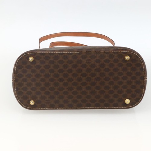 Borsa a mano CELINE Macadam tela pelle PVC 2 vie marrone oro originale LNZ540 - Foto 5 di 24