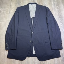Brooks Brothers Fitzgerald Brookscool Navy Blue Blazer Jacket Wool Size 48L