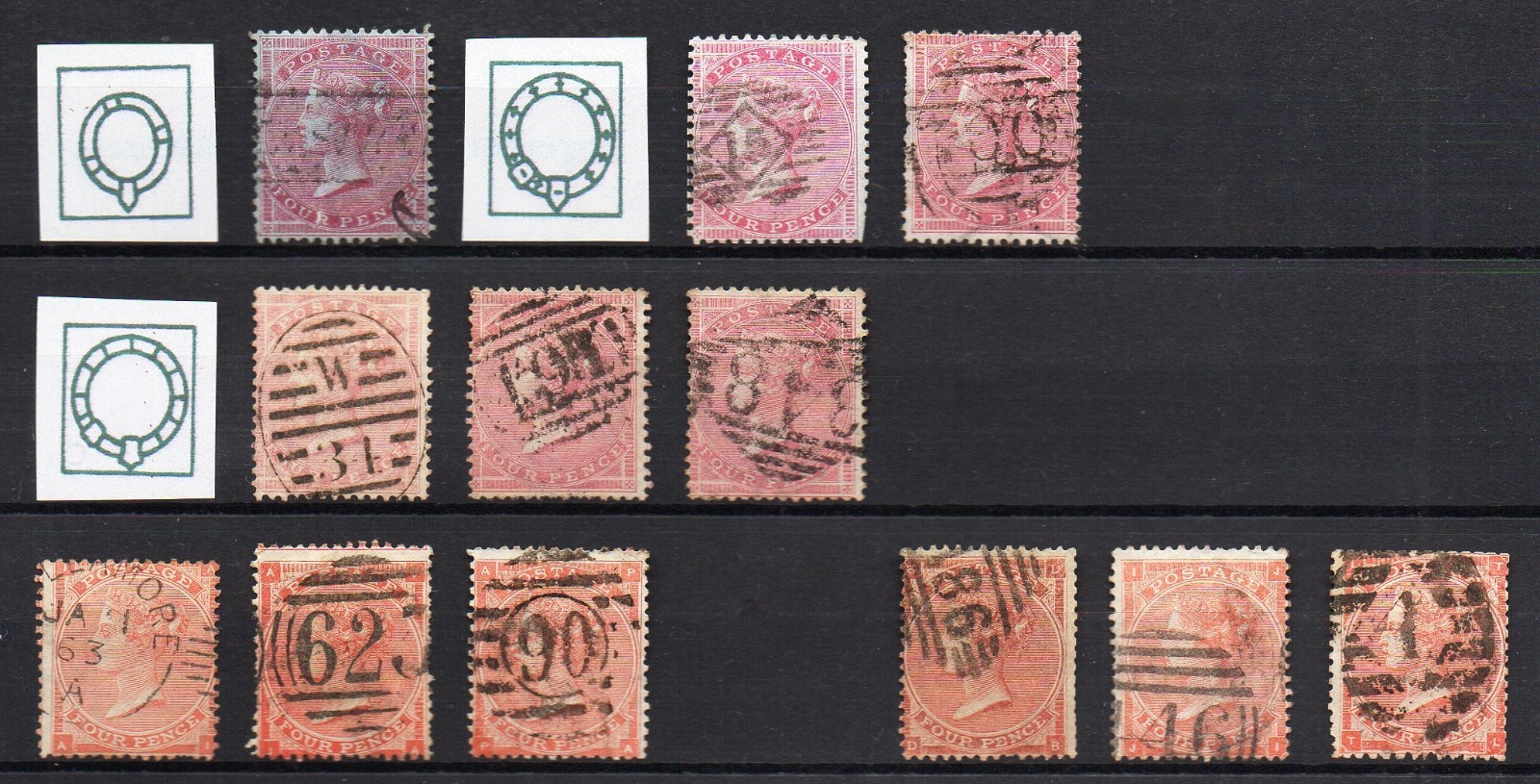GB QV Collection of 69 Surface Printed Stamps Good/Fine Used High Cat Value