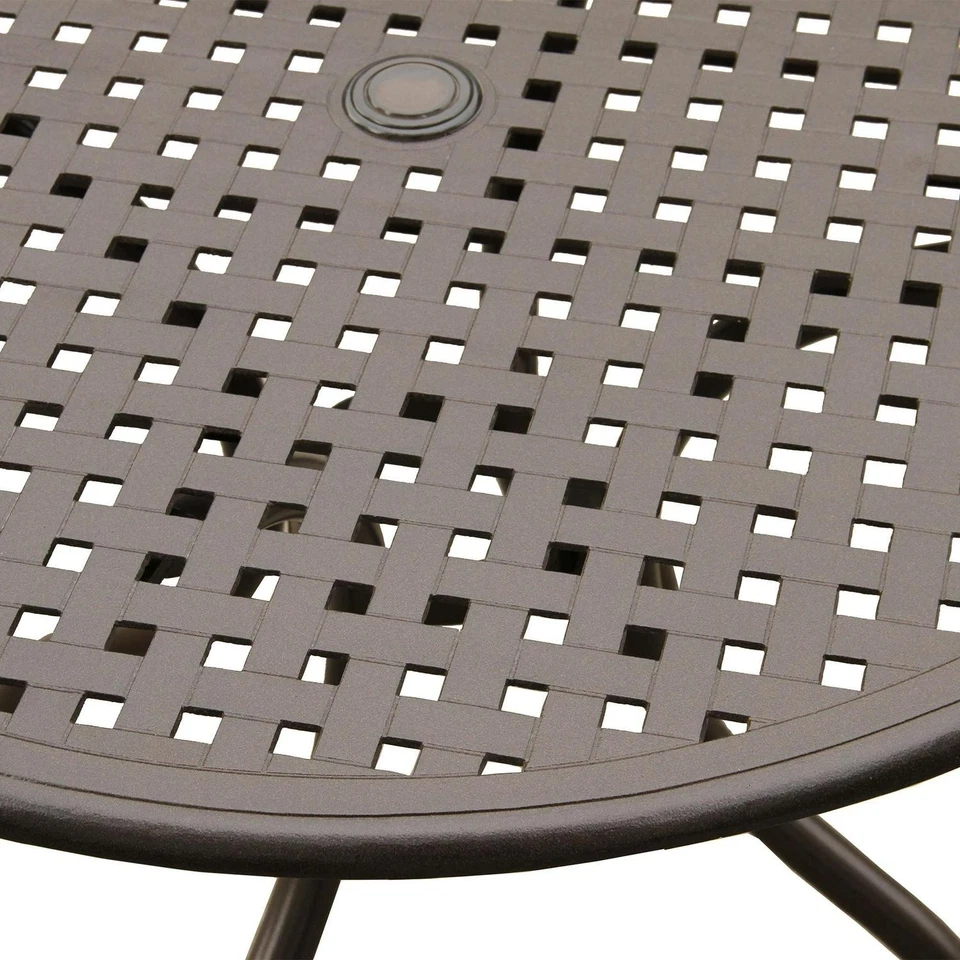 Modern Outdoor Mesh Aluminum 42-in Round Patio Dining Table - N/A - Image 4 of 4