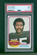 1976 Topps Football Card - #245 Mean Joe Greene, PSA 9 MINT