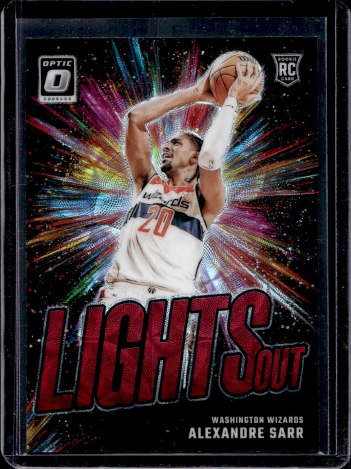 2024-25 Donruss Optic Alexandre Sarr Lights Out RC Red International #5 Wizards