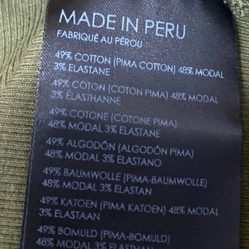 Club Monaco Women's Green Rib Knit Short Sleeve Crew Neck Stretch T-Shirt Top S - Image 4 of 4