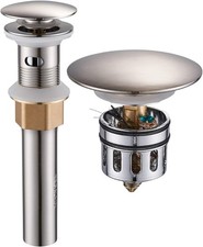 Bathroom Sink Drain, Vessel Sink Pop Up Drain Brushed Nickel-without Overflow