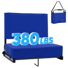Stadium Seat with Blue Support, Padded 18.4" Bleacher Chair,Brand new model
