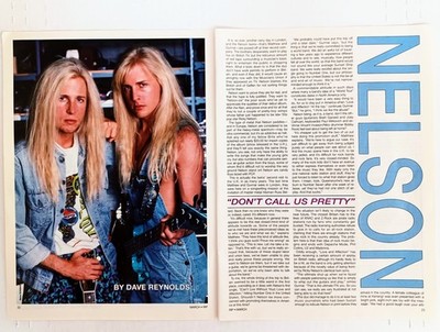 NELSON~MATTHEW & GUNNAR~ORIG 1991 POSTER & 3PG MAGAZINE ARTICLE PINUP CLIPPING