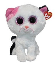 Ty Beanie Boos - Muffin the White Cat, Medium (8"), MWMT Stuffed Animal Toy