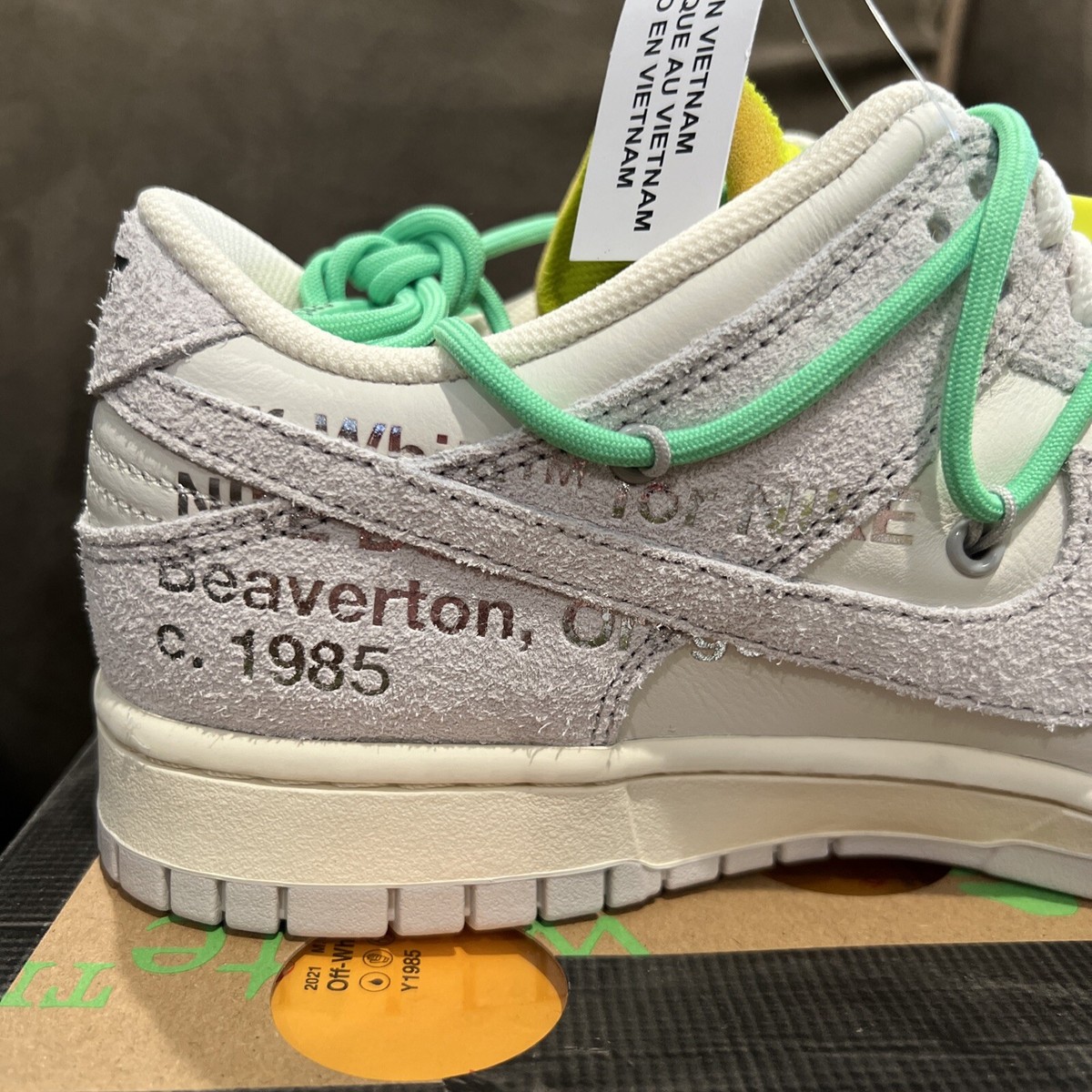 Nike Dunk Low Off-White Lot 14 Size 10 Electro Green Nike Dunk Low Off-White Lot 14 Size 10 Electro Green