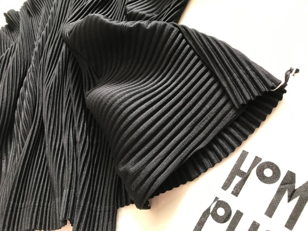 HOMME PLISSE by ISSEY MIYAKE Black Unique Top Pleats Please men's