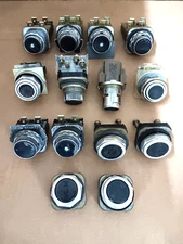 Allen Bradley, Fuji, Square D & Furnas Electric Black Push Buttons Lot Of 14