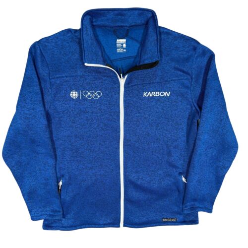 KARBON Cremallera Térmica Polar Chaqueta Suéter Juegos Olímpicos CBC Patrocinador Azul XXXL