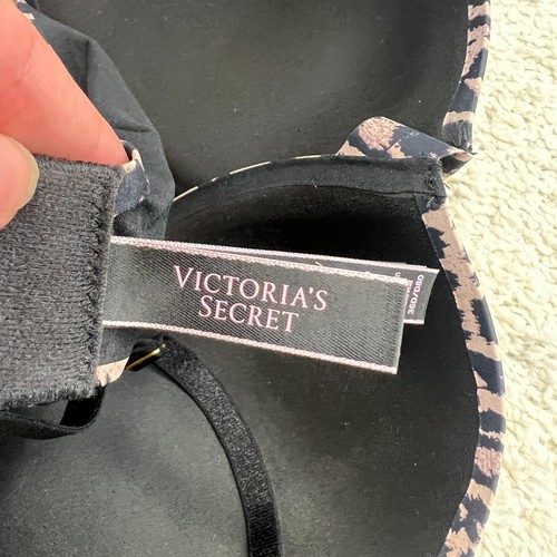Victorias Secret Very Sexy Uplift Plunge Bra Animal Print Black Brown Size 36D - 第 6/8 張圖片
