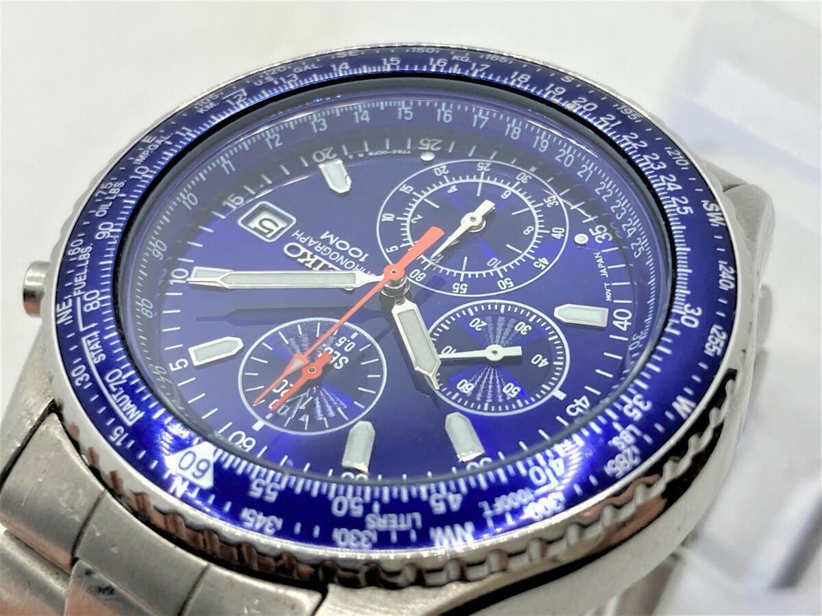 Auth! SEIKO Pilot Flightmaster Chronograph 100M Men's Auth! SEIKO Pilot Flightmaster Chronograph 100M Men's