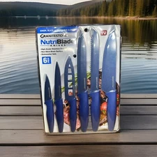 Granitestone NutriBlade Knife Set - Easy Grip High-Grade Stainless Blades - Blue