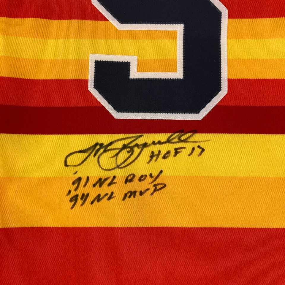 Jeff Bagwell Signed Heavily Inscribed STATS Houston Astros Jersey JSA COA - Image 4 of 4