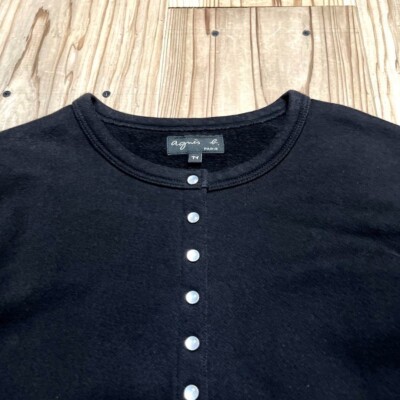 agnes b. Snap Button Cardigan Pression Brushed Lining Woman's S
