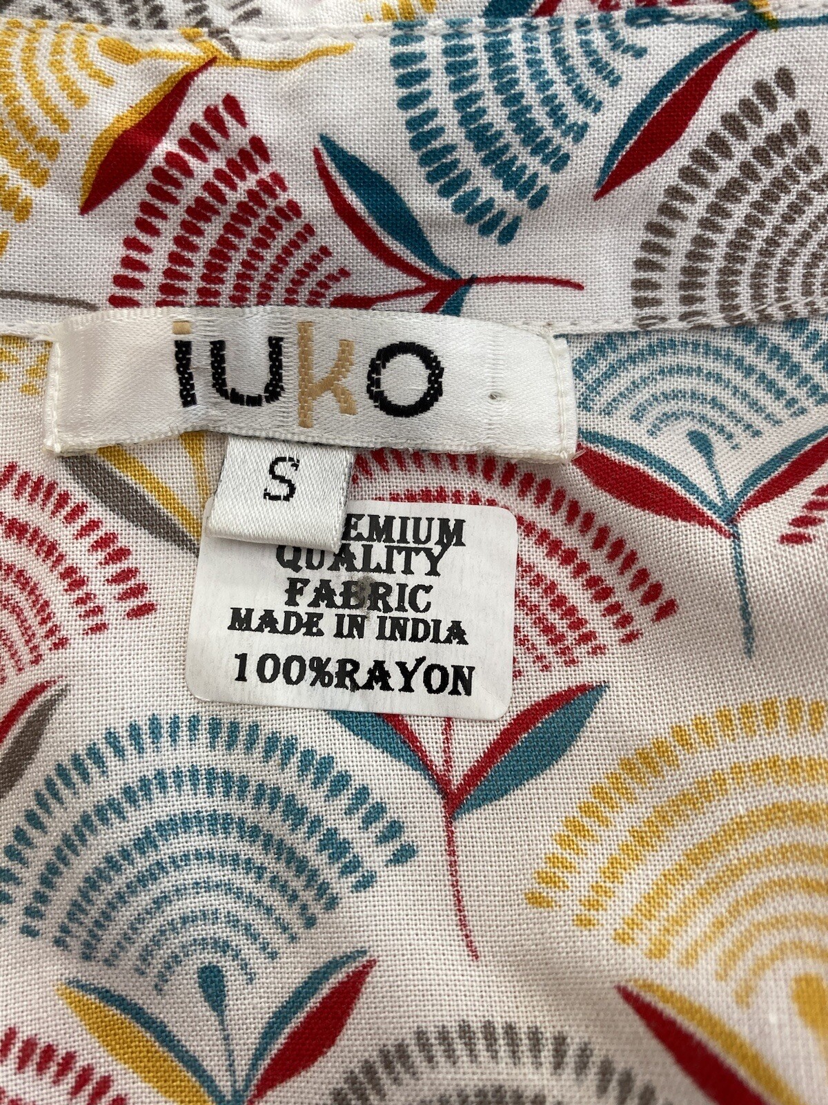 IUKO Mini Shirt Dress Multicoloured Abstract Floral Print Size Small / UK 8-10 image 7