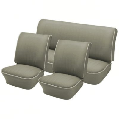 1965 - 66 Volkswagen VW Bug OEM Classic Seat Upholstery, F/R + Panel Set, Gray