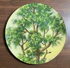John Derian Tree Branches 10” Round Plate w/ Hanger Vintage Decoupage OOP SIGNED