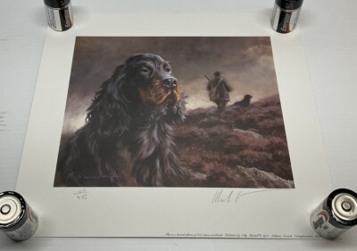 GORDON SETTER DOG MICK CAWSTON Limited Edition PRINT #491/850  1994
