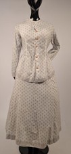 VICTORIAN 19TH C 2 PC PRINT COTTON BUSTLE DRESS FR OHIO ESTATE