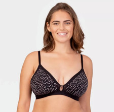 All. You LIVELY Women's Polka Dot Busty Mesh Trim Bralette Black Size 1